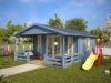 Stor Træhytte Med Veranda / 15 M2 / 44 MM / 6 X 4 M (malet)