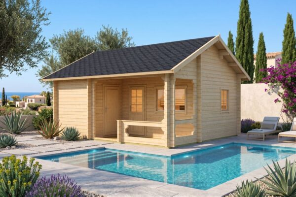 Saunahytte Med Veranda / 27 M2 / 70 MM / 6 X 5 M