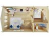 Stefan 6 - 2 Rums Træhytte Med Toilet 33 M2 / 8 X 4 M / 70 MM / G0389-05