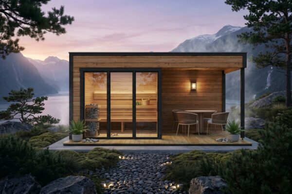Nord – Saunahytte Med Terrasse / 5 M2 / 40 MM / 5 X 2 M