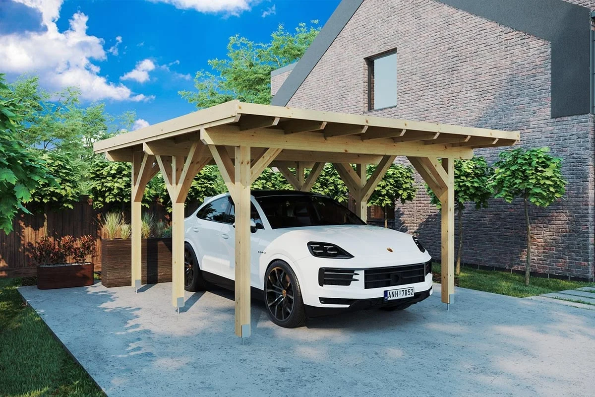 Carport tæt på skel