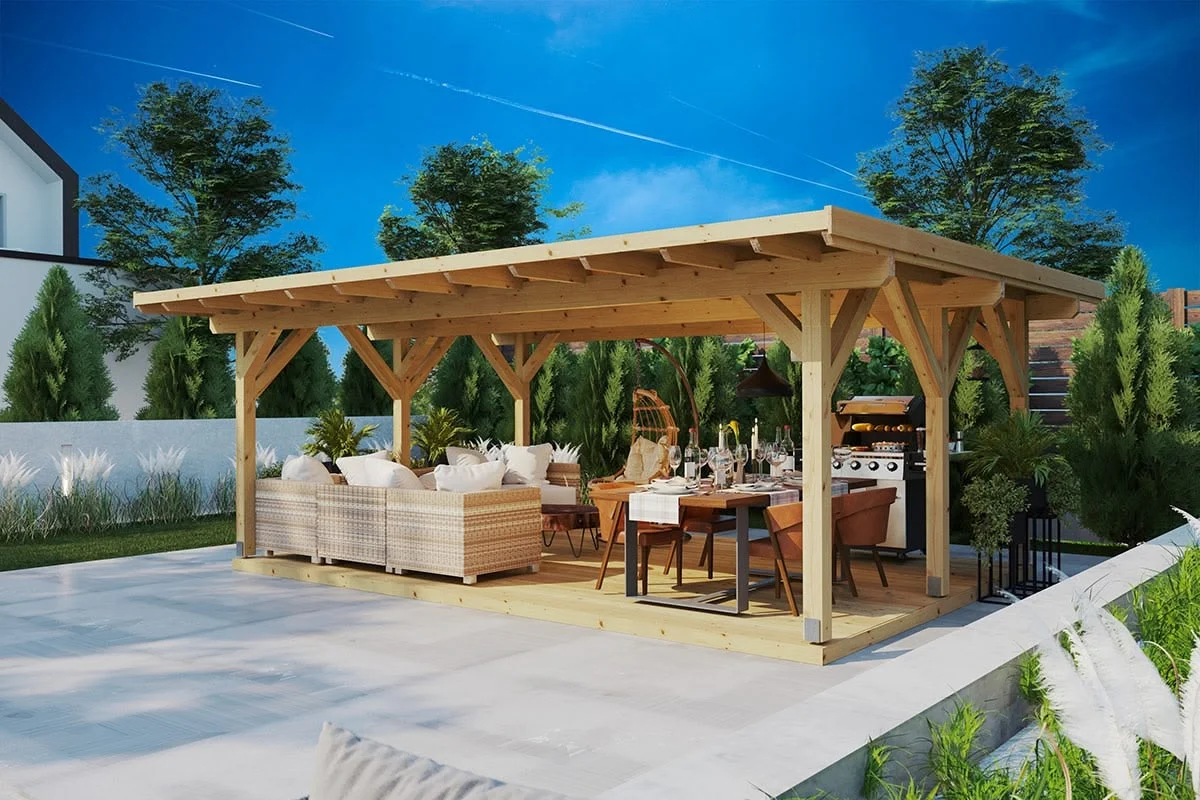 Hyggelig indrettet havepavillon