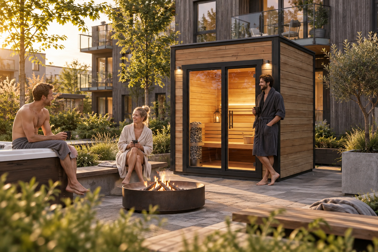 Sauna i fælles gårdmiljø