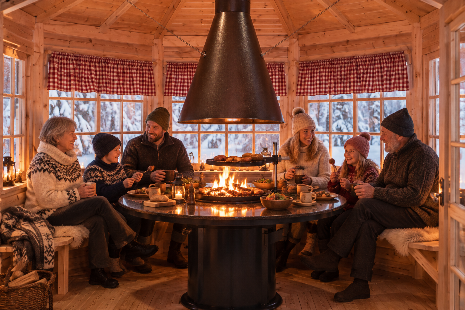 Hygge i nordisk grillhytte
