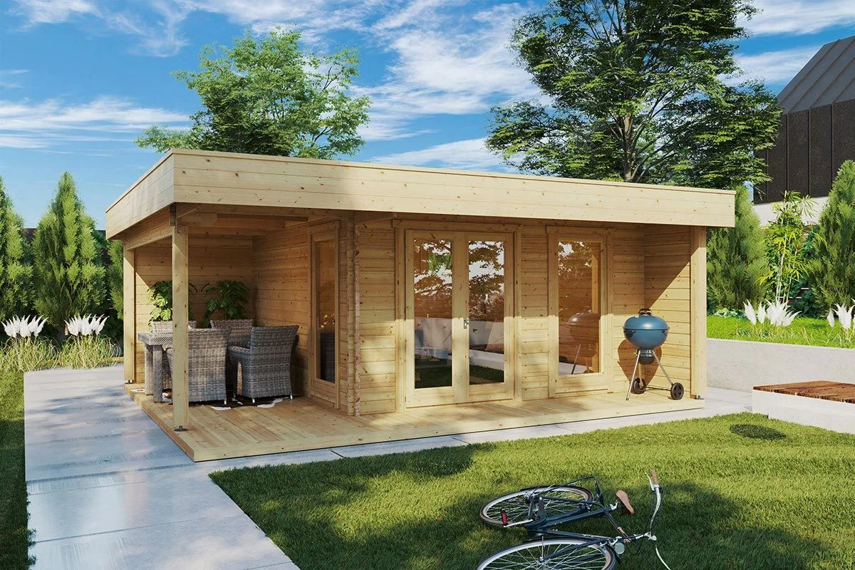 Havehus med overdækket terrasse